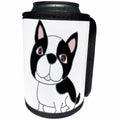 3dRose All Smiles Art Pets - Cute funny Unique Boston Terrier Puppy Dog Cartoon - Can Cooler Bottle Wrap (cc_273496)