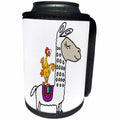 3dRose All Smiles Art Funny - Fantastic Cute Funny Rubber Chicken Riding White Llama - Can Cooler Bottle Wrap (cc_273497)