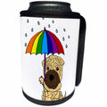 3dRose All Smiles Art Pets - Funny Cute Shar Pei Puppy Dog Holding Umbrella - Can Cooler Bottle Wrap (cc_273505)