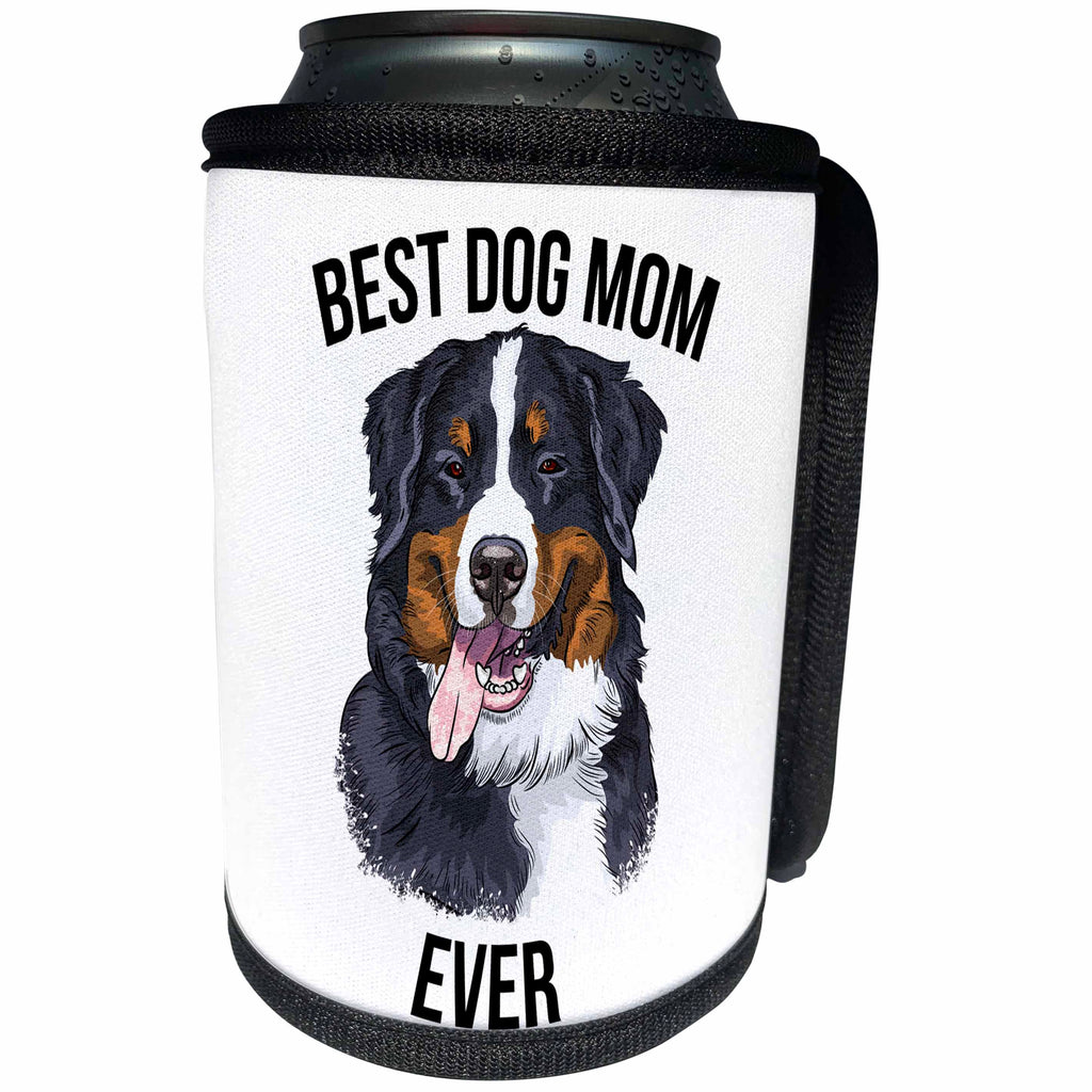 3dRose Carsten Reisinger - Illustrations - Best Bernese Mountain Dog Mom Ever - Can Cooler Bottle Wrap (cc_273510)