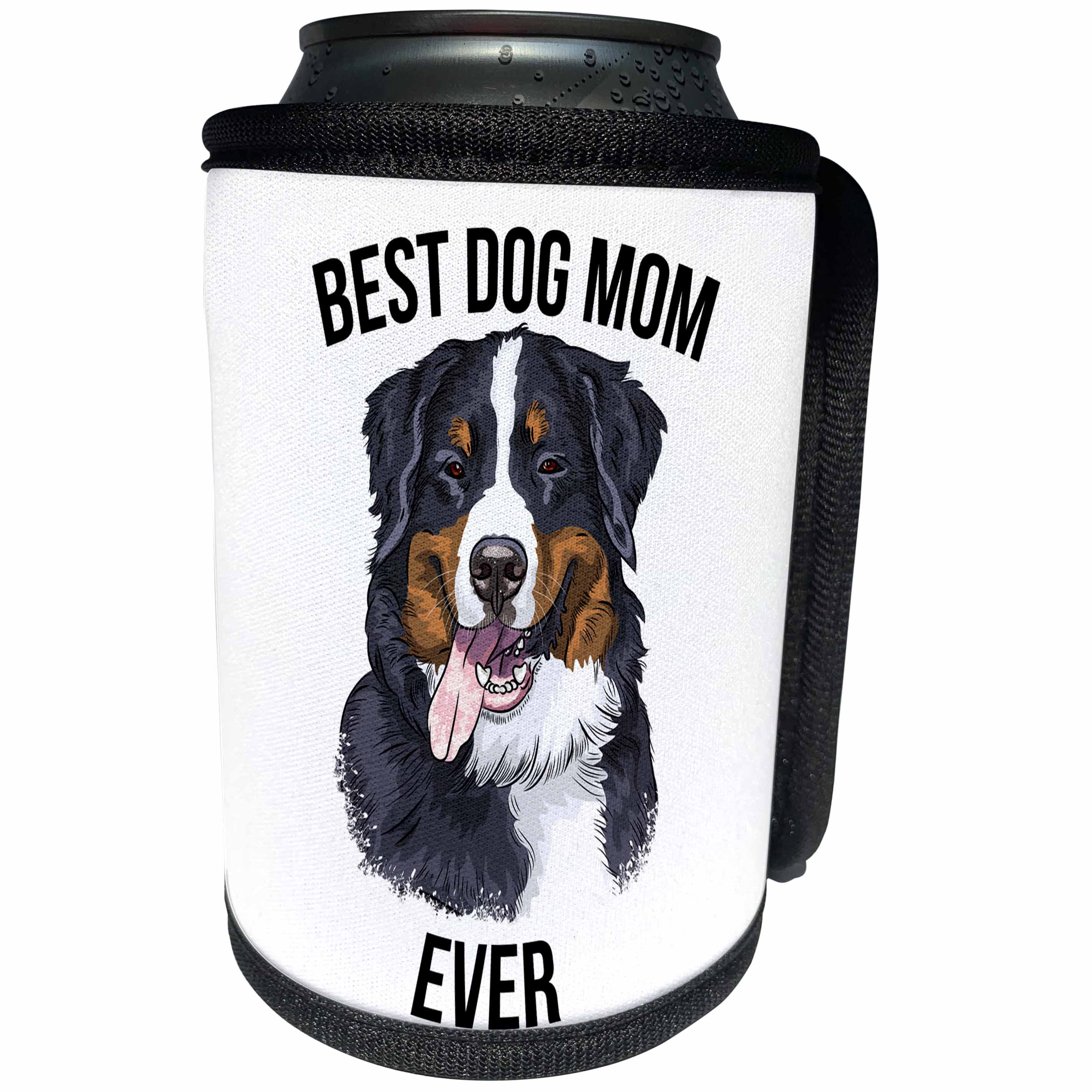 3dRose Carsten Reisinger - Illustrations - Best Bernese Mountain Dog Mom Ever - Can Cooler Bottle Wrap (cc_273510)