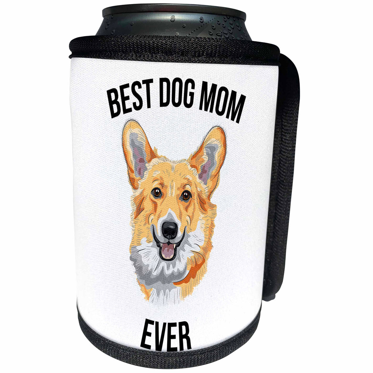 3dRose Carsten Reisinger - Illustrations - Best Corgi Dog Mom Ever - Can Cooler Bottle Wrap (cc_273513)