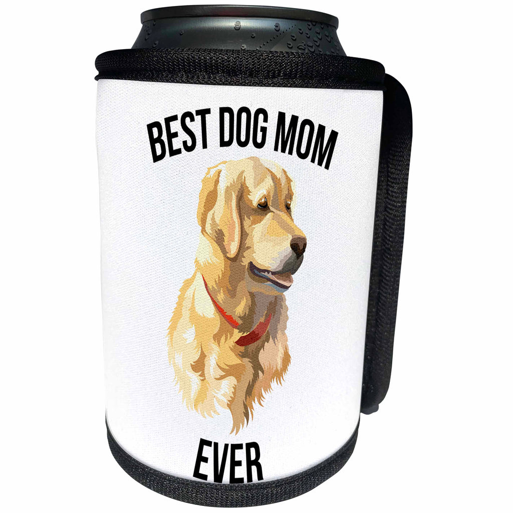 3dRose Carsten Reisinger - Illustrations - Best Golden Retriever Dog Mom Ever - Can Cooler Bottle Wrap (cc_273515)