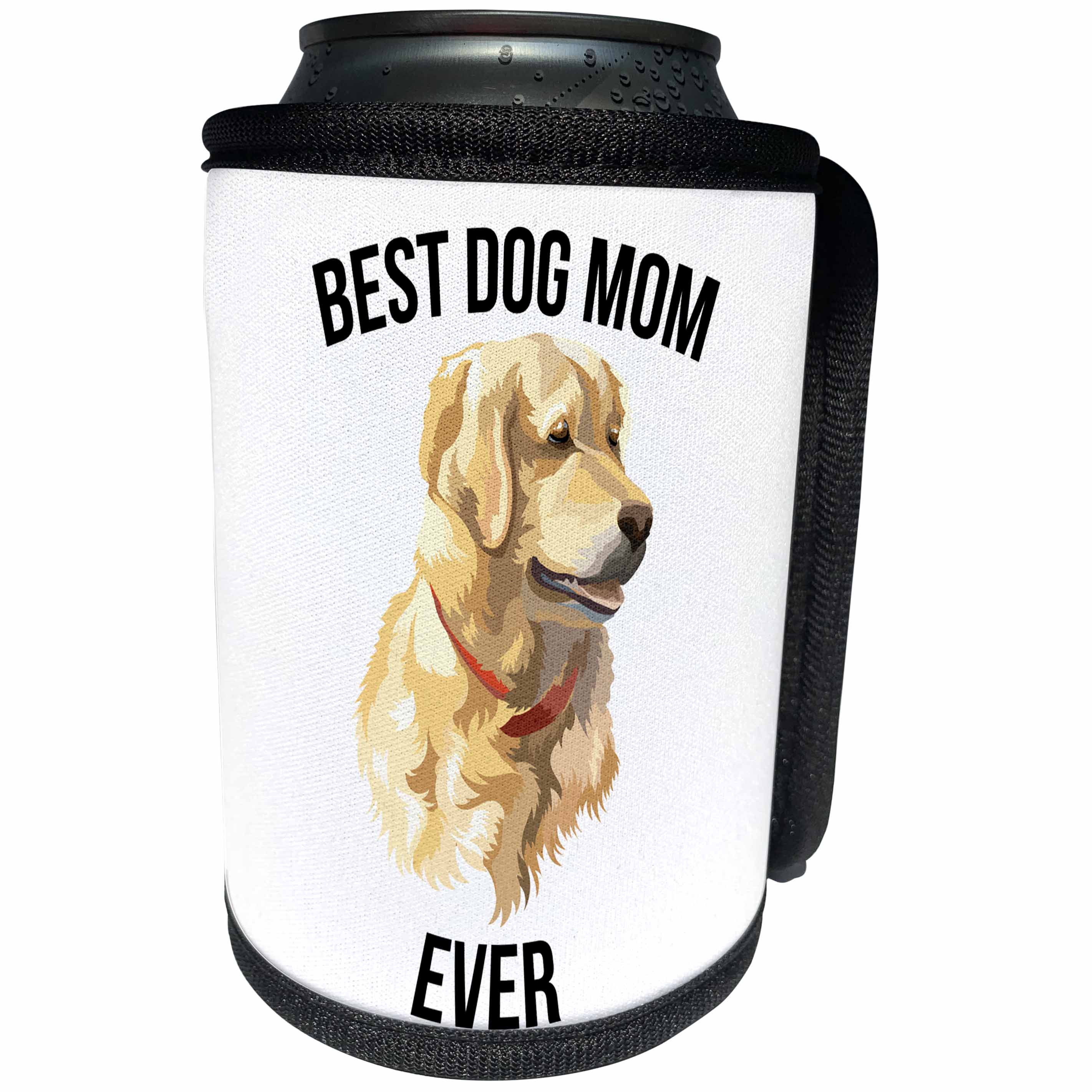 3dRose Carsten Reisinger - Illustrations - Best Golden Retriever Dog Mom Ever - Can Cooler Bottle Wrap (cc_273515)