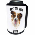 3dRose Carsten Reisinger - Illustrations - Best Papillon Dog Mom Ever - Can Cooler Bottle Wrap (cc_273517)