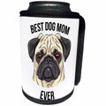 3dRose Carsten Reisinger - Illustrations - Best Pug Dog Mom Ever - Can Cooler Bottle Wrap (cc_273519)