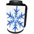 3dRose Taiche - Vector - Snowflake - Minimalistic Ice Blue Snowflake - Can Cooler Bottle Wrap (cc_273616)