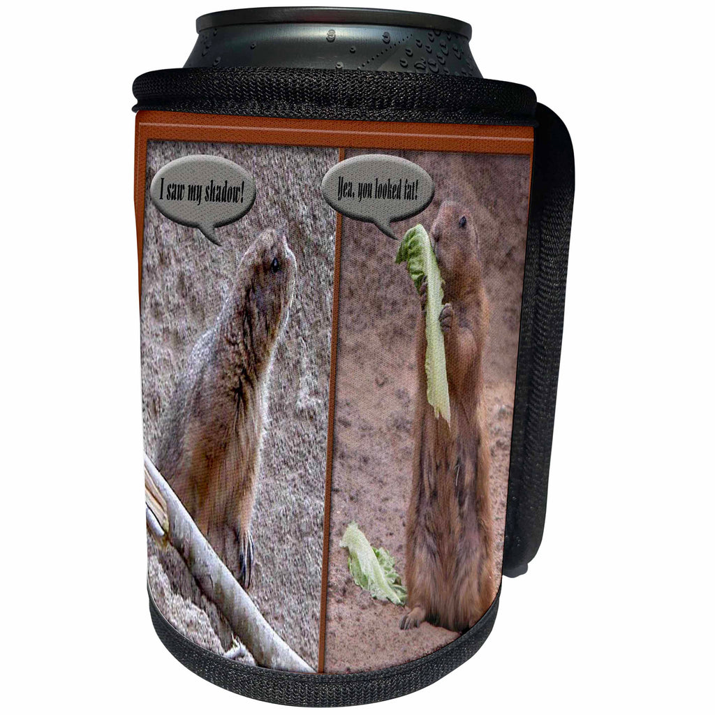 3dRose Beverly Turner Groundhog Photography - GroundHog Humor - Can Cooler Bottle Wrap (cc_27362)