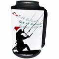 3dRose Taiche - Tee Shirt - Christmas Kitesurf - Let It Blow Christmas Holiday Kitesurfing Activity - Can Cooler Bottle Wrap (cc_273620)