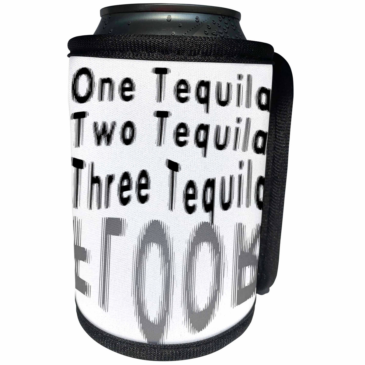 3dRose Taiche - Tee Shirt - Tequila - Blurred Vision One Tequila Two Tequila Three Tequila FLOOR White - Can Cooler Bottle Wrap (cc_273628)