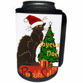 3dRose Taiche - Vector - Christmas Humor - Joyeux Noel Le Chat Noir With Tree And Gifts - Can Cooler Bottle Wrap (cc_273632)
