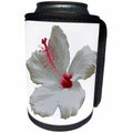 3dRose Taiche - Photography - Hibiscus - Pure White Hibiscus Tropical Flower - Can Cooler Bottle Wrap (cc_273642)