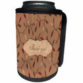 3dRose Beverly Turner Thank you Design - Autumn Leaves Thank You - Can Cooler Bottle Wrap (cc_27365)