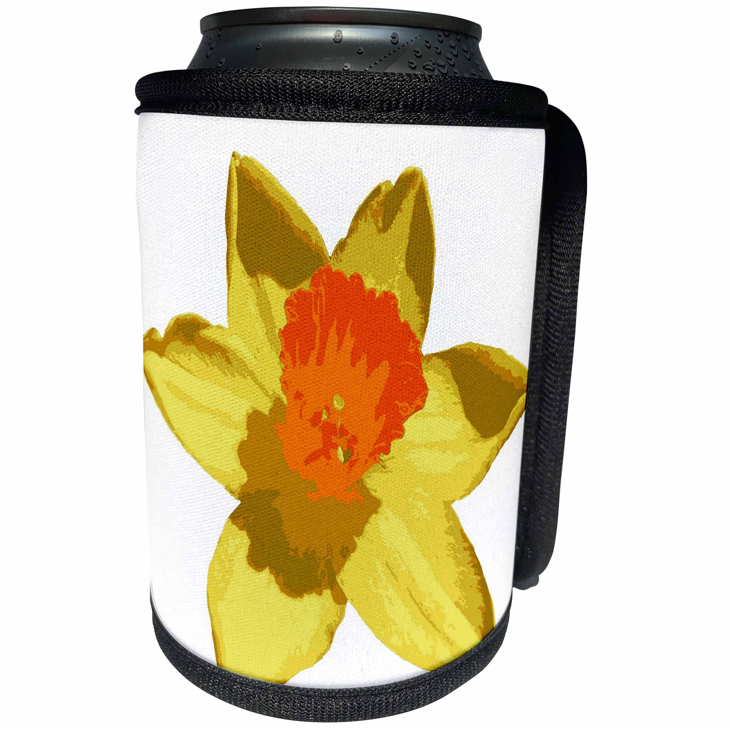 3dRose Taiche - Vector - Daffodil - Spring Daffodil Vector Isolated - Can Cooler Bottle Wrap (cc_273670)