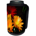 3dRose Alexis Photography - Flowers Daisy - Yellow and red daisy flowers against the dark background - Can Cooler Bottle Wrap (cc_273678)