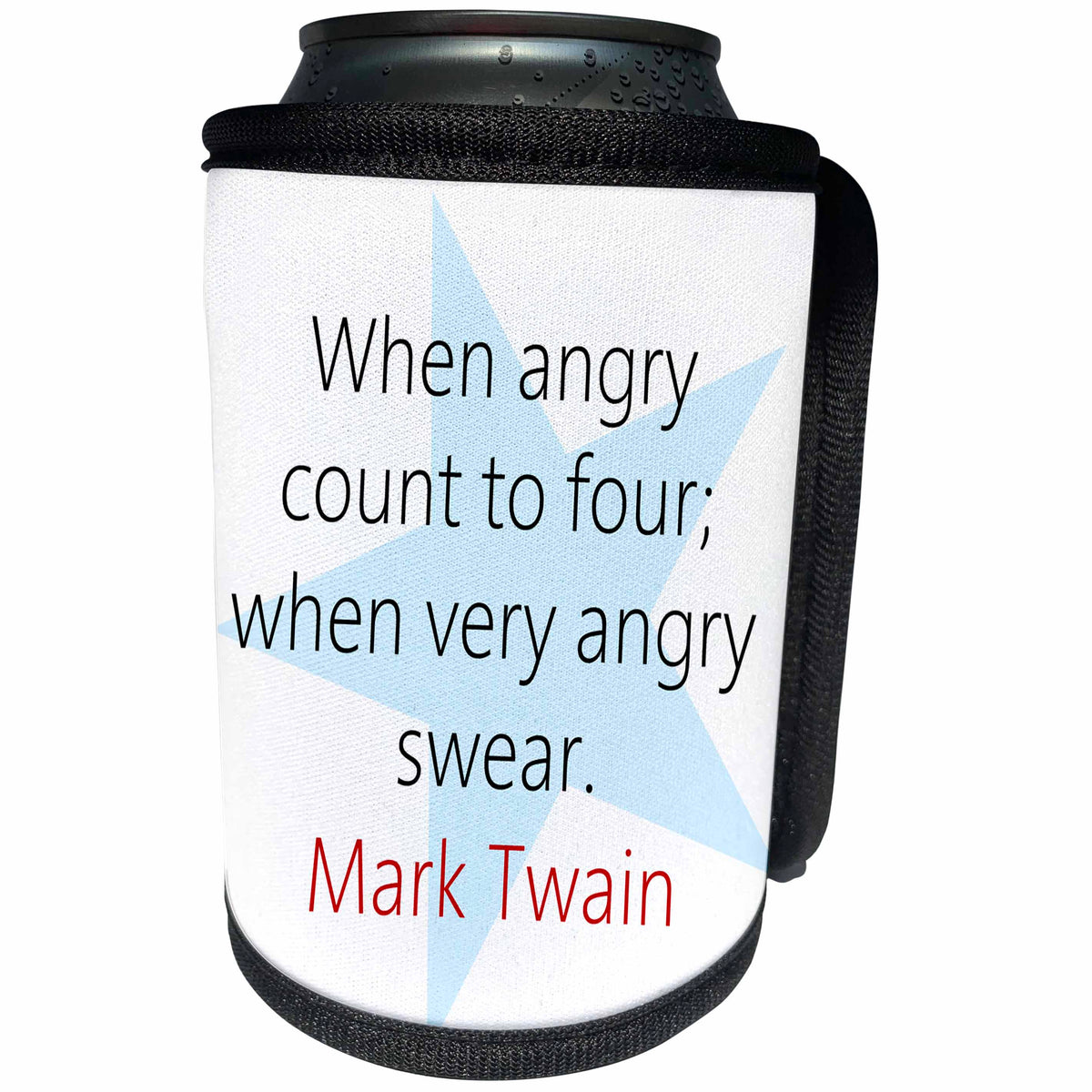 3dRose Alexis Design - Quotes Mark Twain - Mark Twain Quotes - When angry count to four - Can Cooler Bottle Wrap (cc_273717)