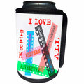 3dRose Alexis Design - Positive - Film Genres titles on color films. I love them all on white - Can Cooler Bottle Wrap (cc_273743)