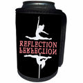 3dRose Alexis Design - Dance - Ballet and pole dancers on black. The text Reflection, Perfection - Can Cooler Bottle Wrap (cc_273750)