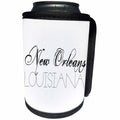 3dRose Alexis Design - American Cities - American Cities - New Orleans Louisiana black text on white - Can Cooler Bottle Wrap (cc_273754)