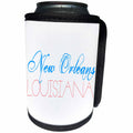 3dRose Alexis Design - American Cities - American Cities - New Orleans Louisiana red and blue on white - Can Cooler Bottle Wrap (cc_273756)
