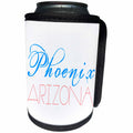 3dRose Alexis Design - American Cities - American Cities - Phoenix Arizona red and blue on white - Can Cooler Bottle Wrap (cc_273762)