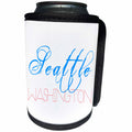 3dRose Alexis Design - American Cities - American Cities - Seattle Washington red and blue on white background - Can Cooler Bottle Wrap (cc_273768)