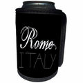 3dRose Alexis Design - Cities of the world - Cities Of The World - Rome Italy white text on black background - Can Cooler Bottle Wrap (cc_273773)
