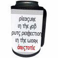 3dRose Alexis Design - Quotes Aristotle - Quotes - Aristotle - Pleasure in the job - Can Cooler Bottle Wrap (cc_273821)