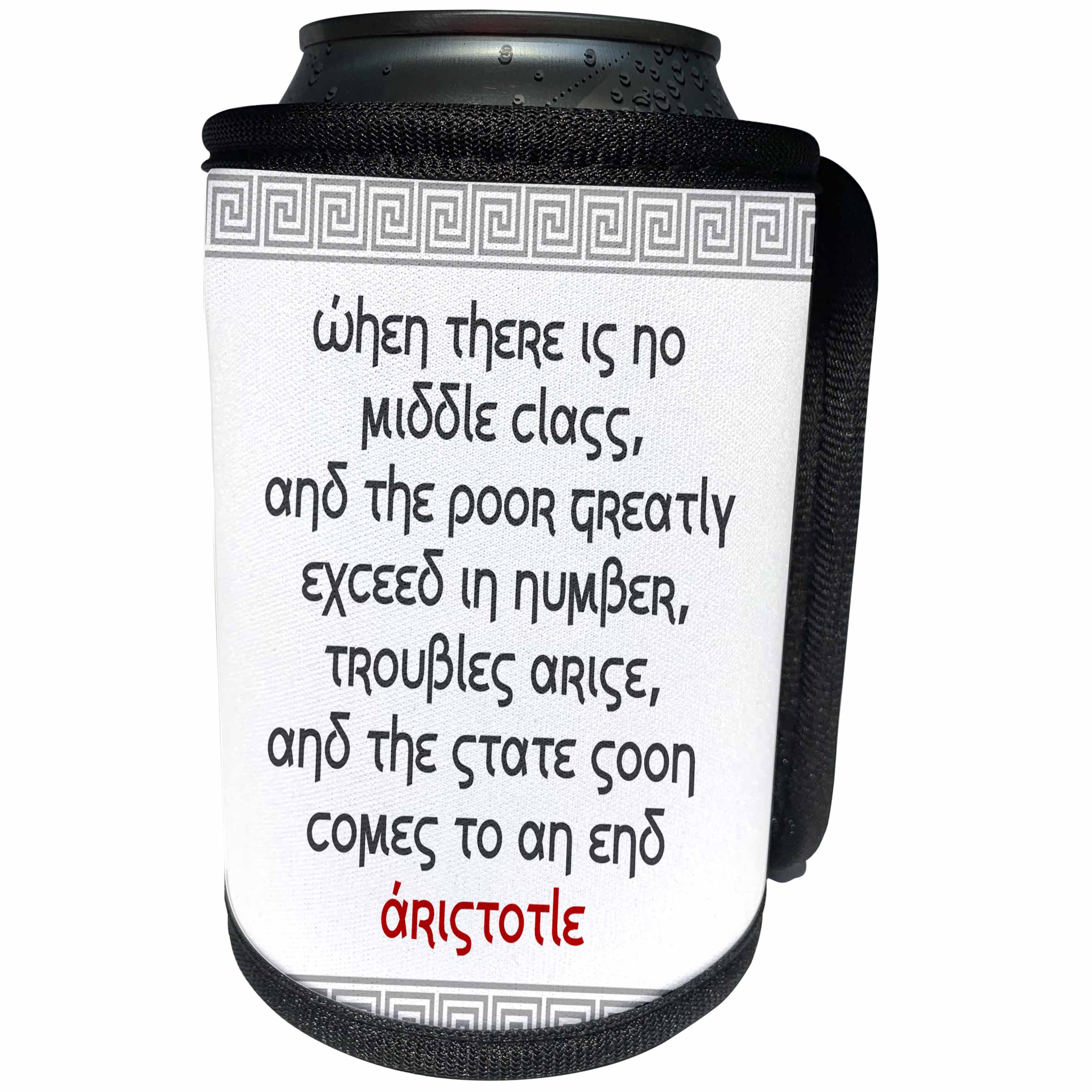 3dRose Alexis Design - Quotes Aristotle - Quotes - Aristotle - When there is no middle class - Can Cooler Bottle Wrap (cc_273823)