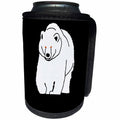 3dRose Alexis Design - Fauna Bear - White silhouette of a bear on black. Add your custom text - Can Cooler Bottle Wrap (cc_273870)