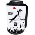 3dRose Alexis Design - Funny Penguin - Funny penguin bird in flight - Escape from the Zoo - Can Cooler Bottle Wrap (cc_273872)