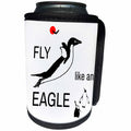 3dRose Alexis Design - Funny Penguin - Funny penguin bird in flight - Fly like an eagle - Can Cooler Bottle Wrap (cc_273873)