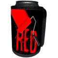 3dRose Alexis Design - Colors - Seven Colors Of Rainbow - Red text and paint roller on black - Can Cooler Bottle Wrap (cc_273899)