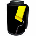 3dRose Alexis Design - Colors - Seven Colors Of Rainbow - Yellow paint roller on black. Add your text - Can Cooler Bottle Wrap (cc_273908)