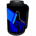 3dRose Alexis Design - Colors - Seven Colors Of Rainbow - Navy text and paint roller on black - Can Cooler Bottle Wrap (cc_273919)