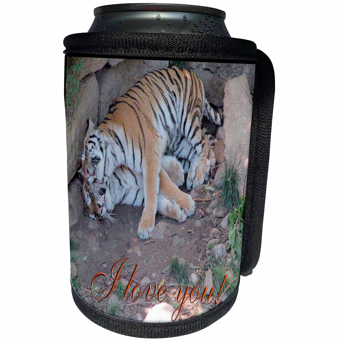 3dRose Beverly Turner I Love you Photography - Tigers Sleeping I Love you - Can Cooler Bottle Wrap (cc_27392)