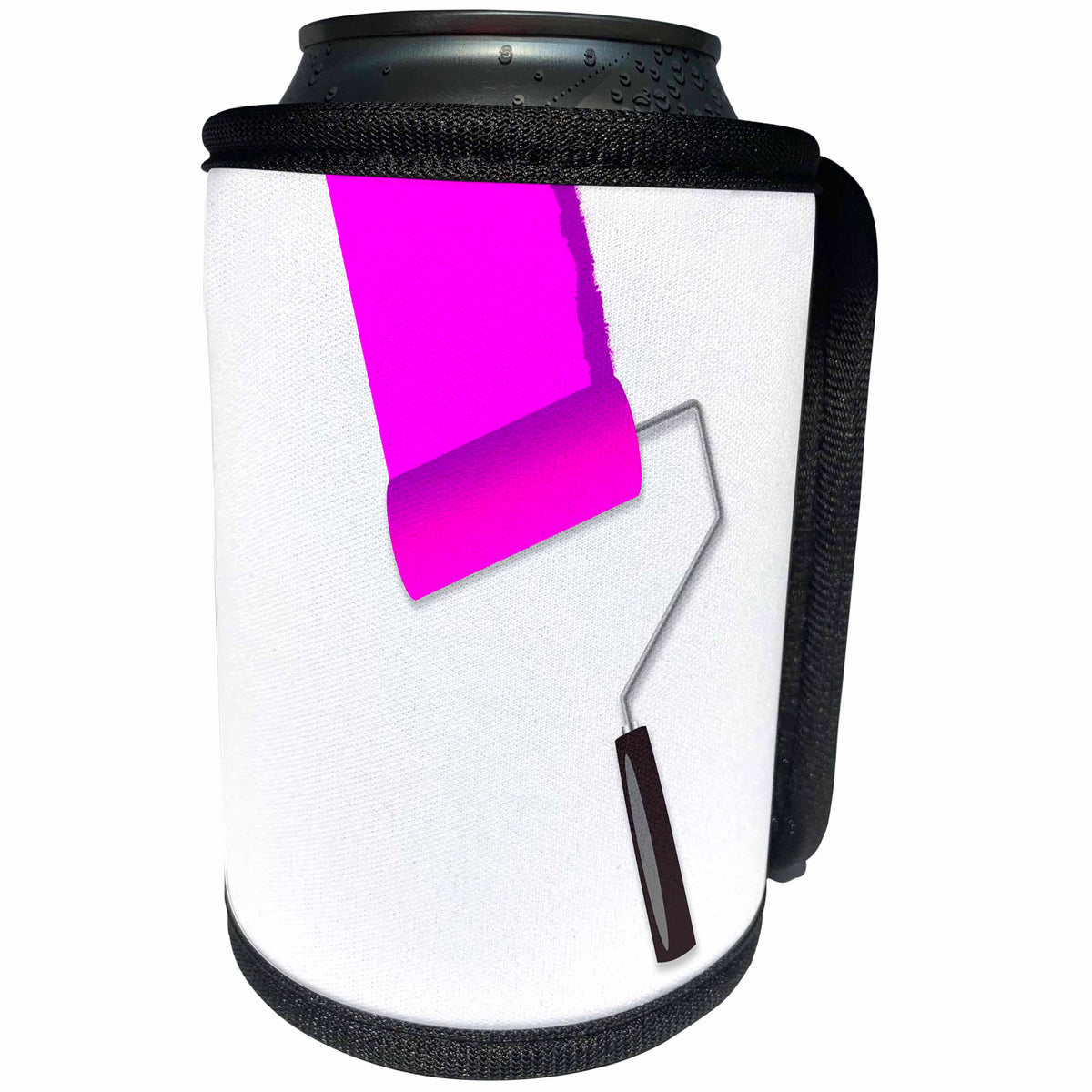 3dRose Alexis Design - Colors - Seven Colors Of Rainbow - Violet paint roller on white. Add your text - Can Cooler Bottle Wrap (cc_273922)