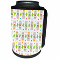 3dRose Anne Marie Baugh - Patterns - Cute Alpacas And Cactus Pattern With Stars - Can Cooler Bottle Wrap (cc_273978)