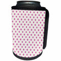 3dRose 777images Designs Patterns - Pink floral pattern small pink flowers and green leaves - Can Cooler Bottle Wrap (cc_27407)