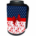 Can Cooler Bottle Wrap - Anne Marie Baugh - Cute Red, Blue, White, Polka Dots and Sailing Anchors With A Bow - Patterns