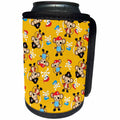 3dRose Anne Marie Baugh - Patterns - Cute Pirate Monkeys and Cross Skulls Pattern On Yellow - Can Cooler Bottle Wrap (cc_274138)