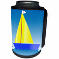 3dRose 777images Designs Graphic Design Toys - Toy sailboat in basic colors red yellow blue - Can Cooler Bottle Wrap (cc_27414)