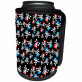 3dRose Anne Marie Baugh - Patterns - Cute Pirate Cross Skulls On A Black Background Pattern - Can Cooler Bottle Wrap (cc_274142)