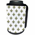 3dRose 777images Designs Graphic Design Fleur de lis - Small gold Fleur de lys design on a white background - Can Cooler Bottle Wrap (cc_27415)