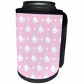 3dRose Anne Marie Baugh - Patterns - Cute Spouting White and Blue Whales On Pink Pattern - Can Cooler Bottle Wrap (cc_274157)