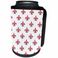 3dRose 777images Designs Graphic Design Fleur de lis - Small coral Fleur de lys design on a white background - Can Cooler Bottle Wrap (cc_27416)