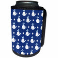 3dRose Anne Marie Baugh - Patterns - Cute White Spouting Whales On Dark Blue Pattern - Can Cooler Bottle Wrap (cc_274163)