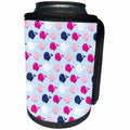 3dRose Anne Marie Baugh - Patterns - Cute Bright Pink and Blue Whale Pattern On Light Blue - Can Cooler Bottle Wrap (cc_274171)