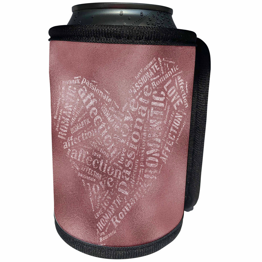3dRose PS Inspiration - Image of Rose Gold Inspirational Heart - Can Cooler Bottle Wrap (cc_274185)