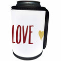 3dRose Poppy Field in Argenteuil - Image of Red Gold Love Glitzy Heart - Can Cooler Bottle Wrap (cc_274191)